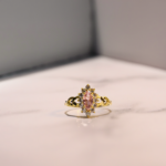 Simple Gold Ring with Baby Pink Stone